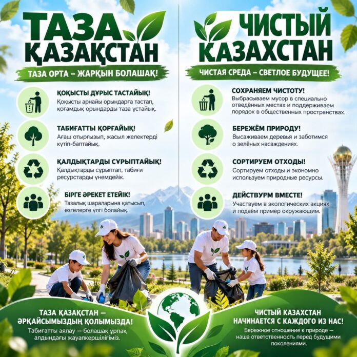 «ТАЗА ҚАЗАҚСТАН» — ТАЗА ОРТА, ЖАРҚЫН БОЛАШАҚ!